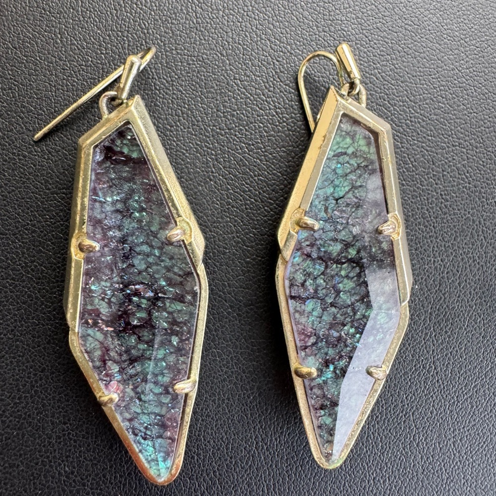 Kendra Scott Bexley Gold & Blue Illusion Earrings